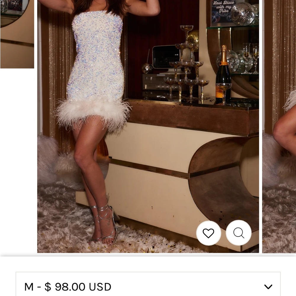 12th tribe Anastasia white sequin mini dress